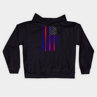 American Flag Baseball Team Kids Hoodie